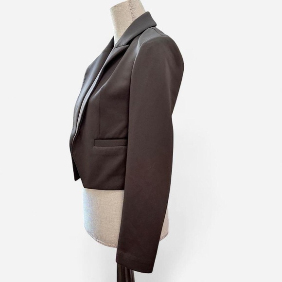 Express Fitted Suit Blazer Jacket open no button semi-cropped xs black - Picture 3 of 8